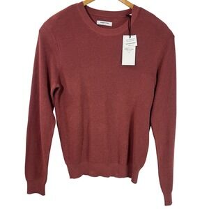 Kenneth Cole New‎ York Men's Deep Pink Heather Waffle Knit Crewneck Sweater L